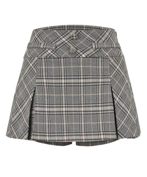 andwang(アンドワン)の「Varsity Pleated Mini Skirt(スカート・レディース・グレー/ダークグレー・MEDIUM/SMALL)」の1枚目の写真