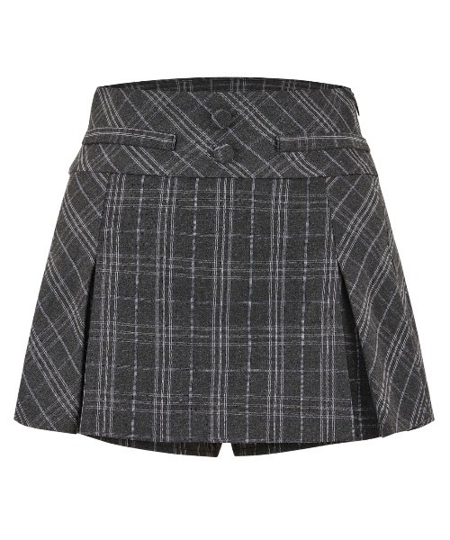 andwang(アンドワン)の「Varsity Pleated Mini Skirt(スカート・レディース・グレー/ダークグレー・MEDIUM/SMALL)」の2枚目の写真