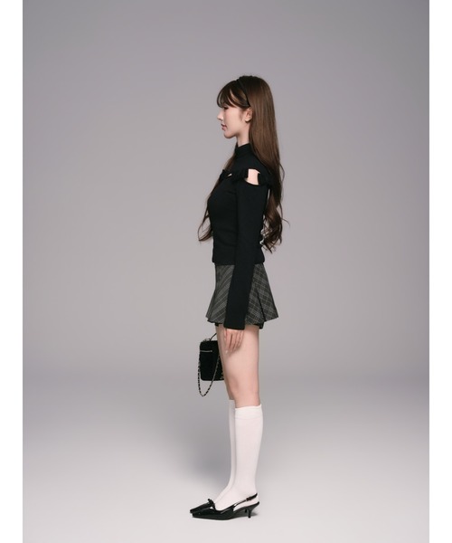 andwang(アンドワン)の「Varsity Pleated Mini Skirt(スカート・レディース・グレー/ダークグレー・MEDIUM/SMALL)」の12枚目の写真