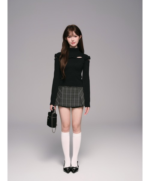 andwang(アンドワン)の「Varsity Pleated Mini Skirt(スカート・レディース・グレー/ダークグレー・MEDIUM/SMALL)」の11枚目の写真