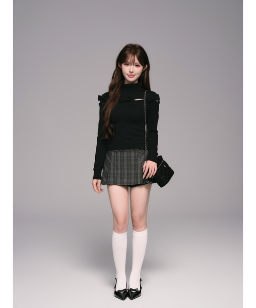 andwang(アンドワン)の「Varsity Pleated Mini Skirt(スカート・レディース・グレー/ダークグレー・MEDIUM/SMALL)」の9枚目の写真