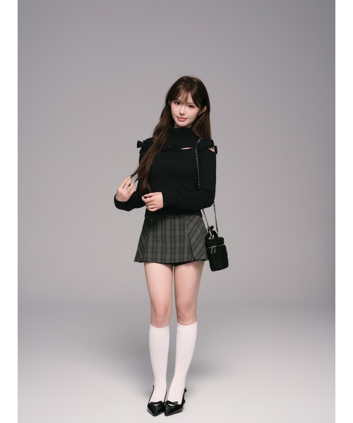 andwang(アンドワン)の「Varsity Pleated Mini Skirt(スカート・レディース・グレー/ダークグレー・MEDIUM/SMALL)」の10枚目の写真