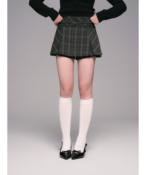 andwang(アンドワン)の「Varsity Pleated Mini Skirt(スカート・レディース・グレー/ダークグレー・MEDIUM/SMALL)」の5枚目の写真