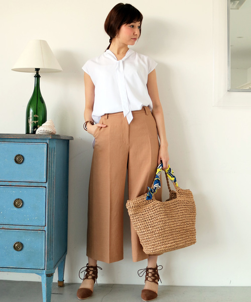 N.(N. Natural Beauty Basic)(エヌエヌナチュラルビューティーベーシック)の「リボンタイブラウス(シャツ/ブラウス・レディース・ネイビー/ホワイト/ピンク/ホワイト系その他・MEDIUM)」の13枚目の写真