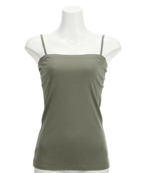 green label relaxing（グリーンレーベルリラクシング）の「DRY GREEN キャミソール（キャミソール・レディース・オフホワイト/ブラック/グレー/ブラウン/オリーブ/ネイビー・38/40）」の6枚目の写真