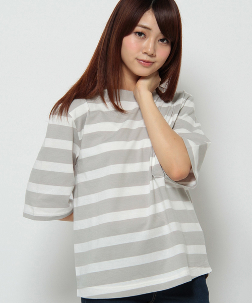 ikka（イッカ）の「ポケ付き6分袖無地ボーダーTシャツ（Tシャツ/カットソー・レディース・その他4/その他1/オフホワイト/その他/その他5/ボルドー・MEDIUM/LARGE）」の20枚目の写真