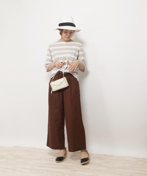 ikka（イッカ）の「ポケ付き6分袖無地ボーダーTシャツ（Tシャツ/カットソー・レディース・その他4/その他1/オフホワイト/その他/その他5/ボルドー・MEDIUM/LARGE）」の21枚目の写真