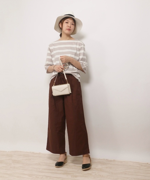 ikka（イッカ）の「ポケ付き6分袖無地ボーダーTシャツ（Tシャツ/カットソー・レディース・その他4/その他1/オフホワイト/その他/その他5/ボルドー・MEDIUM/LARGE）」の22枚目の写真