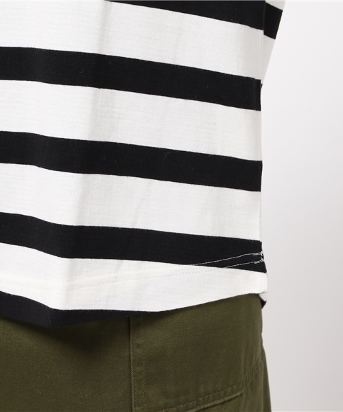 ikka（イッカ）の「ポケ付き6分袖無地ボーダーTシャツ（Tシャツ/カットソー・レディース・その他4/その他1/オフホワイト/その他/その他5/ボルドー・MEDIUM/LARGE）」の7枚目の写真