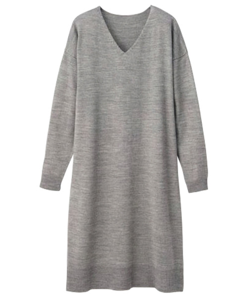 RANAN（ラナン）の「カシミヤタッチニットワンピース（ワンピース・レディース・ブラウン/グリーン系その他/ネイビー/ブラック/グレー系その他/チャコールグレー/グレー×ホワイト/グレー/ブラウン系その他/モカ/ブルー系その他/キャメル/ベージュ系その他/レッド系その他/ブルー系その他2/グレー系その他2/ラベンダー・LARGE/X-LARGE/XX-LARGE/MEDIUM）」の19枚目の写真