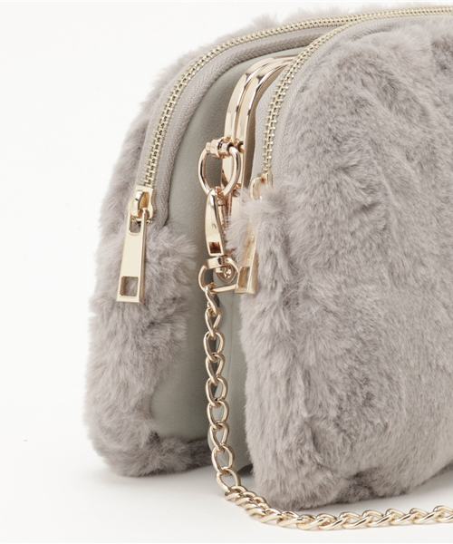 Me%（ミィパーセント）の「２WAYファーショルダー 733341（ショルダーバッグ・レディース・グレー系その他/ブラウン系その他/ブラック・FREE/ONE SIZE）」の6枚目の写真