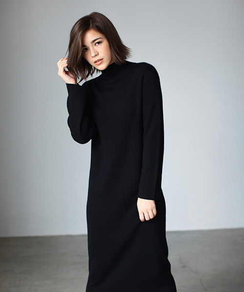 Azul By Moussy アズールバイマウジー の ハイネック長袖ニットミディワンピース ワンピース Wear
