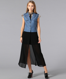 GUILD PRIME | 【GUILD PRIME】WOMENS テンセルデニムジレワンピース(ワンピース)