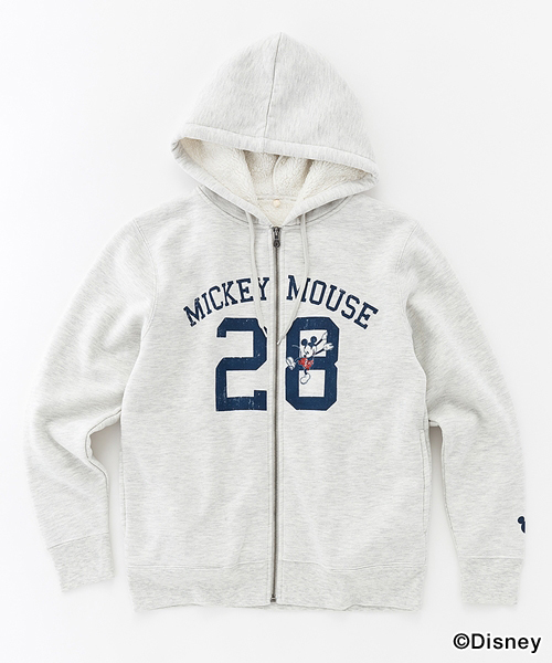 Disney ディズニー の Disney限定デザイン裏ボアzipパーカー パーカー Wear