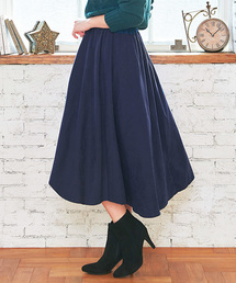 KOBE LETTUCE | ふんわり女性らしさを纏う！ウエストゴム★ピーチスキンイレギュラーヘムスカート/ミモレ丈/アシンメトリースカート/神戸レタス[M1667](スカート)