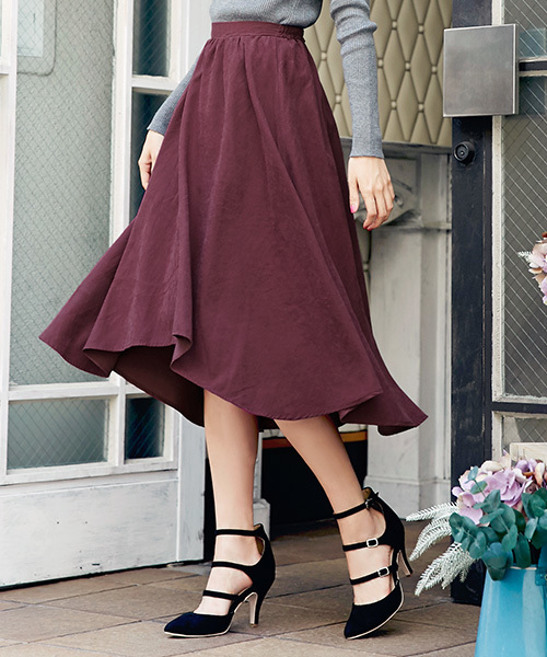 KOBE LETTUCE(コウベレタス)の「ピーチスキンイレギュラーヘムスカート(スカート・レディース・ネイビー/マスタード/ブラック/グレイッシュベージュ/カーキ/テラコッタ/キャメル/ボルドー/ピンク系その他/モスグリーン・FREE)」の10枚目の写真