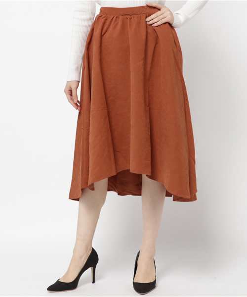 KOBE LETTUCE(コウベレタス)の「ピーチスキンイレギュラーヘムスカート(スカート・レディース・ネイビー/マスタード/ブラック/グレイッシュベージュ/カーキ/テラコッタ/キャメル/ボルドー/ピンク系その他/モスグリーン・FREE)」の19枚目の写真