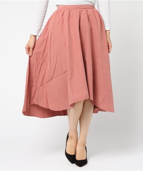 KOBE LETTUCE(コウベレタス)の「ピーチスキンイレギュラーヘムスカート(スカート・レディース・ネイビー/マスタード/ブラック/グレイッシュベージュ/カーキ/テラコッタ/キャメル/ボルドー/ピンク系その他/モスグリーン・FREE)」の9枚目の写真