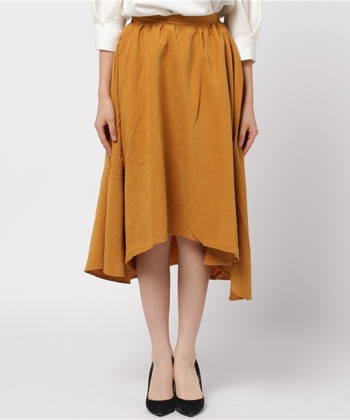 KOBE LETTUCE(コウベレタス)の「ピーチスキンイレギュラーヘムスカート(スカート・レディース・ネイビー/マスタード/ブラック/グレイッシュベージュ/カーキ/テラコッタ/キャメル/ボルドー/ピンク系その他/モスグリーン・FREE)」の11枚目の写真