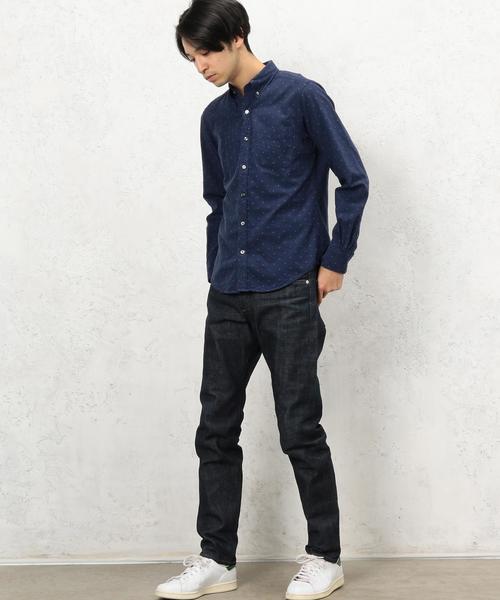 green label relaxing(グリーンレーベルリラクシング)の「BC VIYELLA/DOT BD シャツ◆(シャツ/ブラウス・メンズ・ホワイト/ネイビー/グレー・MEDIUM/LARGE/SMALL/X-LARGE)」の7枚目の写真
