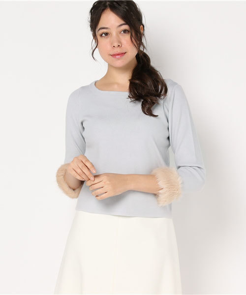 PROPORTION BODY DRESSING（プロポーションボディドレッシング）の「ファードッキングニット（ニット/セーター・レディース・ホワイト系その他/ピンク/グレー/ピンク系その他・3/2）」の3枚目の写真