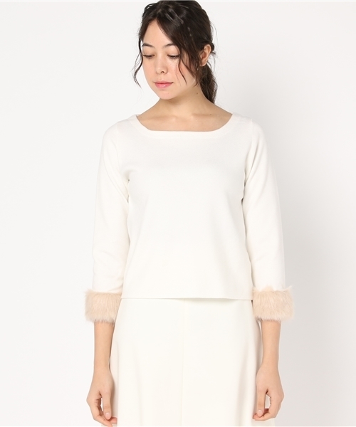 PROPORTION BODY DRESSING（プロポーションボディドレッシング）の「ファードッキングニット（ニット/セーター・レディース・ホワイト系その他/ピンク/グレー/ピンク系その他・3/2）」の5枚目の写真