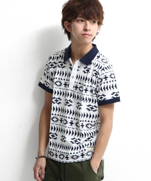 ZIP FIVE（ジップファイブ）の「【ZIP FIVE】プリントポロシャツ（ポロシャツ・メンズ・T/H/O/Q/G/I/P/R/S/K/L/B/J/N/C/D/E/F/A/M/V/U・X-LARGE/LARGE/SMALL/MEDIUM/X-SMALL）」の10枚目の写真