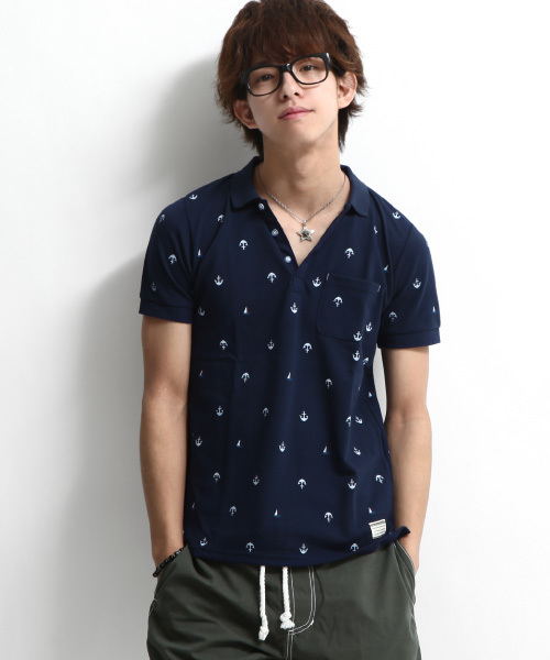 ZIP FIVE（ジップファイブ）の「【ZIP FIVE】プリントポロシャツ（ポロシャツ・メンズ・T/H/O/Q/G/I/P/R/S/K/L/B/J/N/C/D/E/F/A/M/V/U・X-LARGE/LARGE/SMALL/MEDIUM/X-SMALL）」の16枚目の写真