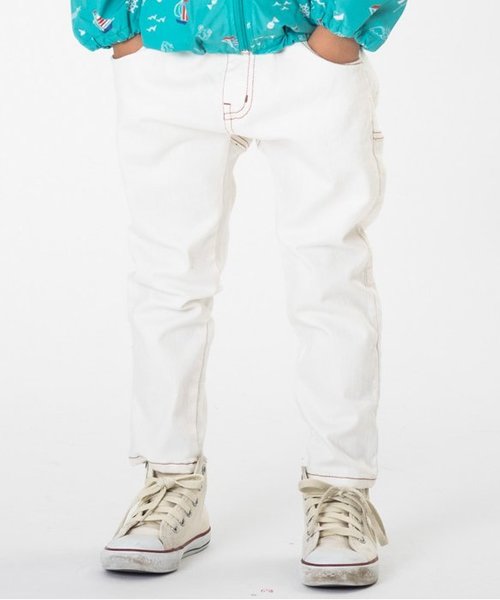 Seraph(セラフ)の「テーパードデニムパンツ(10分丈)(デニムパンツ・キッズ・サックスブルー/ネイビー/アイボリー・120/100/130/110/90/95/80/140)」の2枚目の写真