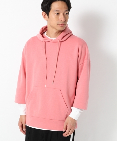 GLOBAL WORK（グローバルワーク）の「ポンチプルオーバーパーカー7分袖/757319 （パーカー・メンズ・イエロー/ライトピンク/グリーン・SMALL/MEDIUM/X-LARGE/LARGE）」の3枚目の写真