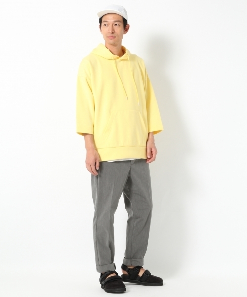 GLOBAL WORK（グローバルワーク）の「ポンチプルオーバーパーカー7分袖/757319 （パーカー・メンズ・イエロー/ライトピンク/グリーン・SMALL/MEDIUM/X-LARGE/LARGE）」の6枚目の写真