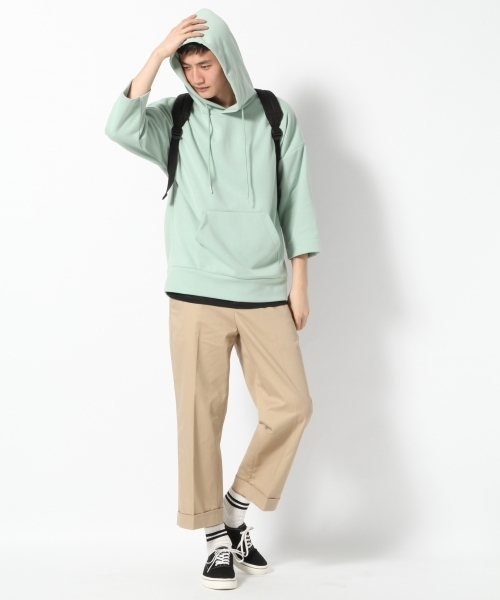 GLOBAL WORK（グローバルワーク）の「ポンチプルオーバーパーカー7分袖/757319 （パーカー・メンズ・イエロー/ライトピンク/グリーン・SMALL/MEDIUM/X-LARGE/LARGE）」の7枚目の写真