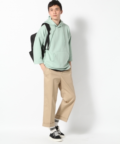 GLOBAL WORK（グローバルワーク）の「ポンチプルオーバーパーカー7分袖/757319 （パーカー・メンズ・イエロー/ライトピンク/グリーン・SMALL/MEDIUM/X-LARGE/LARGE）」の8枚目の写真