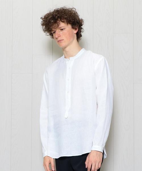 MARGARET HOWELL(マーガレットハウエル)の「<MARGARET HOWELL>LIN PULLOVER SHIRT/シャツ. ◆(シャツ/ブラウス・メンズ・ホワイト・LARGE/MEDIUM)」の1枚目の写真