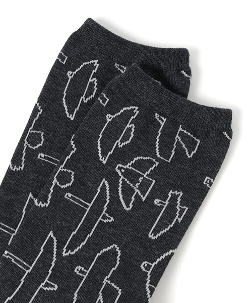 Ne-net（ネネット）の「はばたきソックス（ソックス/靴下・レディース・オフホワイト/イエロー/ダークグレー・02/03）」の5枚目の写真