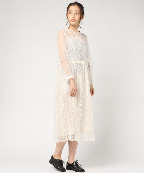 Nesessaire ネセセア の チュールエンブロイダリーワンピース ワンピース Wear