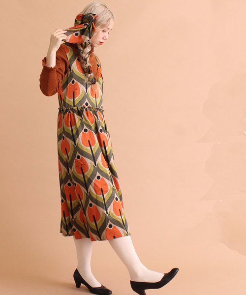 Peu Pres プープレ の ﾌﾙﾙ ﾁｭｰﾘｯﾌﾟﾌﾟﾘﾝﾄop ワンピース Wear