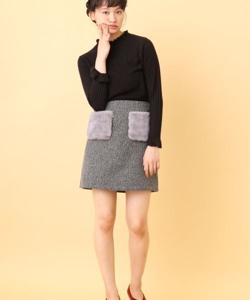 OLIVE des OLIVE（オリーブデオリーブ）の「ハイネックニットプルオーバー（ニット/セーター・レディース・ブラック/ブラウン/オフホワイト/グリーン/ラベンダー・FREE）」の6枚目の写真