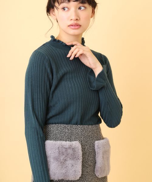 OLIVE des OLIVE（オリーブデオリーブ）の「ハイネックニットプルオーバー（ニット/セーター・レディース・ブラック/ブラウン/オフホワイト/グリーン/ラベンダー・FREE）」の9枚目の写真