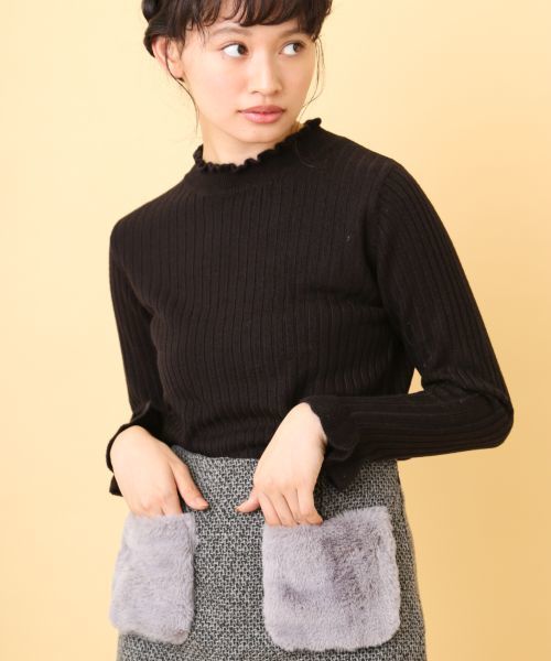 OLIVE des OLIVE（オリーブデオリーブ）の「ハイネックニットプルオーバー（ニット/セーター・レディース・ブラック/ブラウン/オフホワイト/グリーン/ラベンダー・FREE）」の11枚目の写真