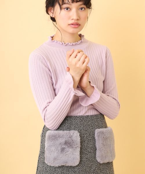 OLIVE des OLIVE（オリーブデオリーブ）の「ハイネックニットプルオーバー（ニット/セーター・レディース・ブラック/ブラウン/オフホワイト/グリーン/ラベンダー・FREE）」の12枚目の写真