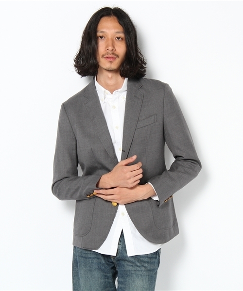 UNION STATION(ユニオンステーション)の「ウール混ジャケット(テーラードジャケット・メンズ・グレー/ネイビー・MEDIUM/LARGE/LL)」の1枚目の写真
