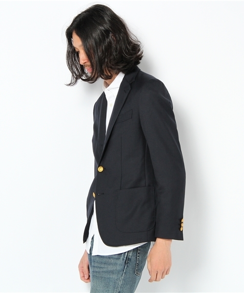 UNION STATION(ユニオンステーション)の「ウール混ジャケット(テーラードジャケット・メンズ・グレー/ネイビー・MEDIUM/LARGE/LL)」の3枚目の写真