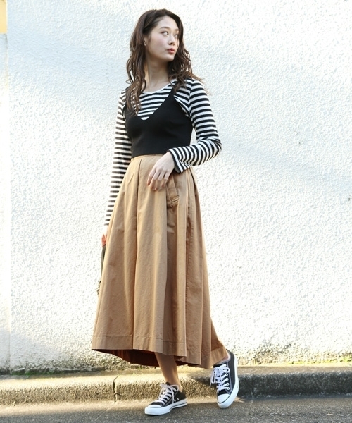 PAGEBOY（ページボーイ）の「チノマキシフレアスカート（スカート・レディース・ベージュ/レッド/オフホワイト/カーキ・FREE）」の15枚目の写真