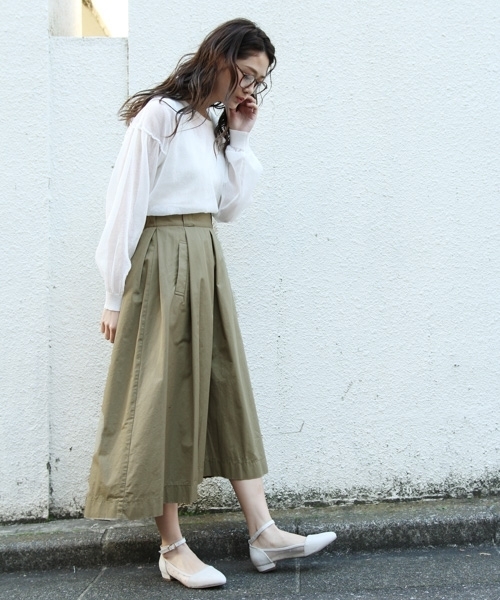 PAGEBOY（ページボーイ）の「チノマキシフレアスカート（スカート・レディース・ベージュ/レッド/オフホワイト/カーキ・FREE）」の16枚目の写真