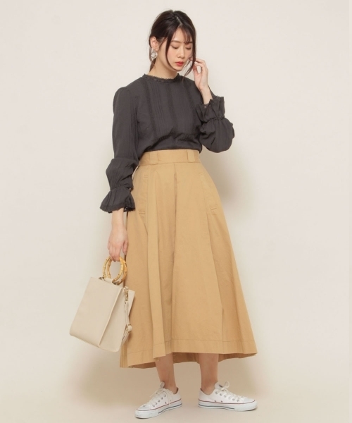 PAGEBOY（ページボーイ）の「チノマキシフレアスカート（スカート・レディース・ベージュ/レッド/オフホワイト/カーキ・FREE）」の19枚目の写真