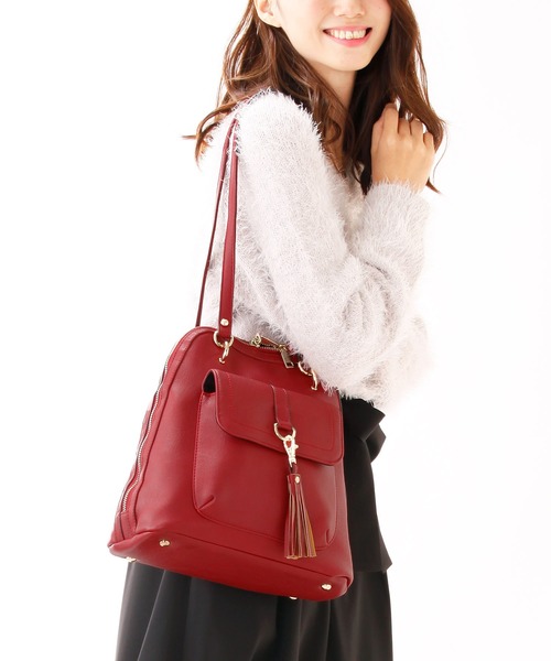 ダブルファスナータッセルチャーム付き2wayリュック ハンドバック バックパック リュック Blueeast ブルーイースト のファッション通販 Zozotown