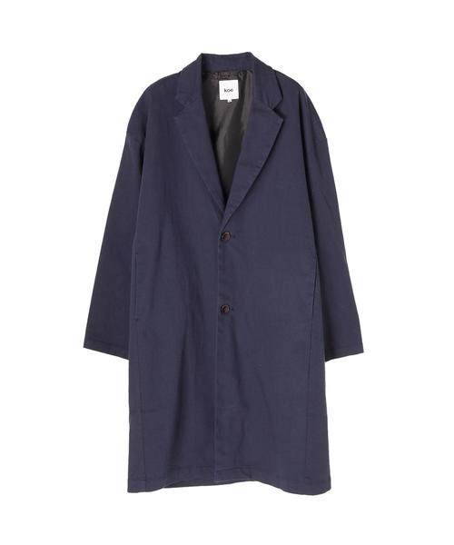 koe（コエ）の「綿ツイルドロップチェスターコート（チェスターコート・メンズ・ネイビー/ブラック/カーキ・M/L）」の8枚目の写真