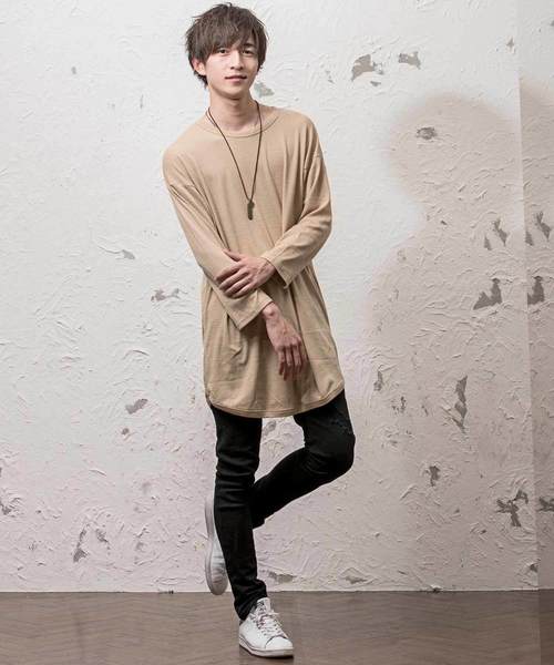 MinoriTY（マイノリティ）の「ワッフルオーバーサイズロングスリーブTシャツ（Tシャツ/カットソー・メンズ・ワイン/ライトグレー/ベージュ/ネイビー/ブラック・L/M）」の19枚目の写真