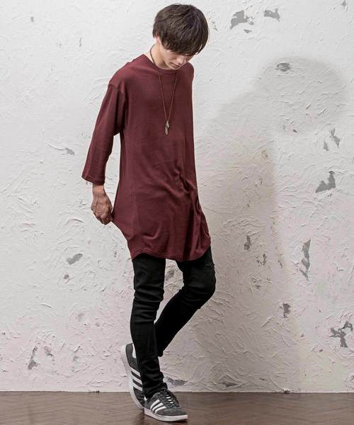 MinoriTY（マイノリティ）の「ワッフルオーバーサイズロングスリーブTシャツ（Tシャツ/カットソー・メンズ・ワイン/ライトグレー/ベージュ/ネイビー/ブラック・L/M）」の8枚目の写真